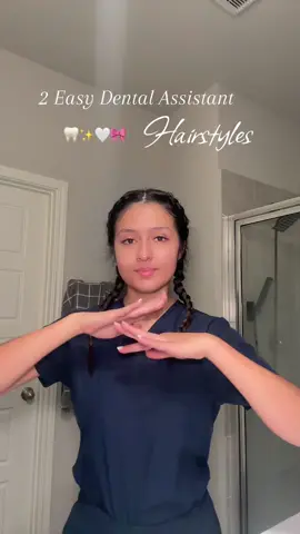 ✨ 2 quick + cute dental assistant hairstyles to get through the day 💇🏻‍♀️🦷 #DentalAssistantLife #WorkHairstyles #GRWM #DayInMyLife #QuickAndEasy