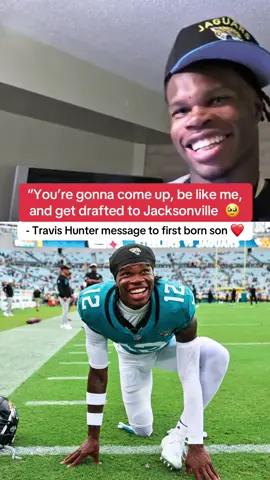 Travis Hunter predicting the future of his newborn son. 😂🥹 (TravisHunter/YT) #football #travishunter #dad #son #nfl 