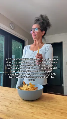 For the record, I never say I eat an entire plate of Anything I make. I cook for my family and we eat it. What you don’t know is it took me 4 years to lose 100 pounds. I enjoy anything I want, in moderation. So stop obsessing over my meals from your 20 burner accounts, Marissa. I promise you, my plate and my life aren’t your business.   #troll #bekind 