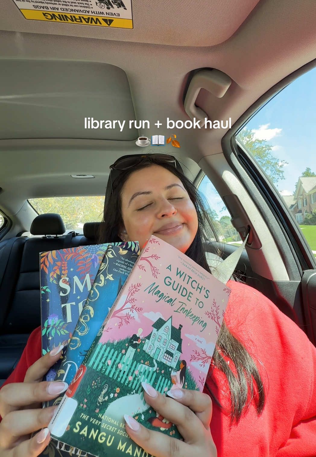 going shopping at the library 😎 i love finding books that i’ve never heard of. can you also tell that i was definitely in a cozy and fall reading mood? picked up a witch’s guide to magical innkeeping my sangu mandanna, in the veins of the drowning by kalie cassidy, and small town big magic by hazel beck. adding endlessly to my fall tbr and i’m not mad about it. so ready for this upcoming spooky season!! 🍂🎃 also it’s a known fact that all book lovers should have and use their library cards!! #librarybooks #BookTok #bookrecommendations #bookgirlies #reading 