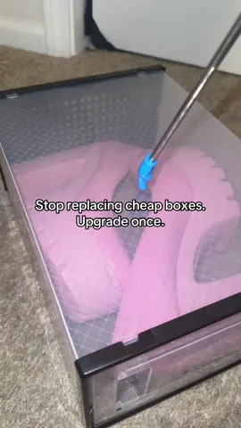Cheap boxes crack, collapse, and hide your collection. These upgraded magnetic shoe boxes are thick, sturdy, and built to actually protect and show off your sneakers + heels. One upgrade and you’ll never go back. #NoMoreCheapBoxes #SneakerWallUpgrade #BuiltDifferentStorage #ShoeDisplayGoals #tiktokshopcreatorpicks 