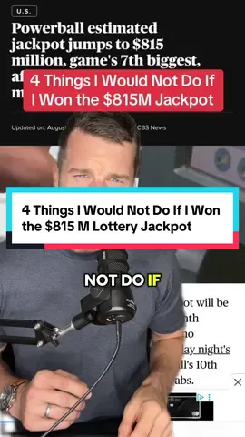 What I would not do if I won the $815 million Powerball jackpot #lottery #financialliteracy