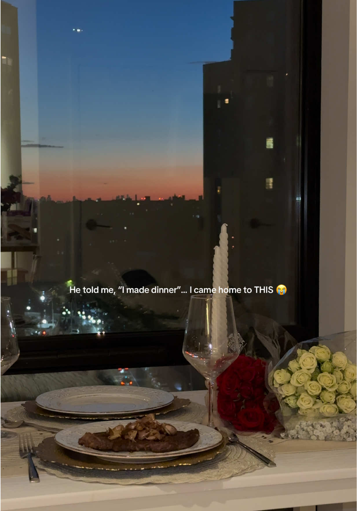 Not just dinner… it’s the sunset, the candles, the flowers… it’s everything 😍😭 thank you, love! 🫶🏻 #sweet #fyp 