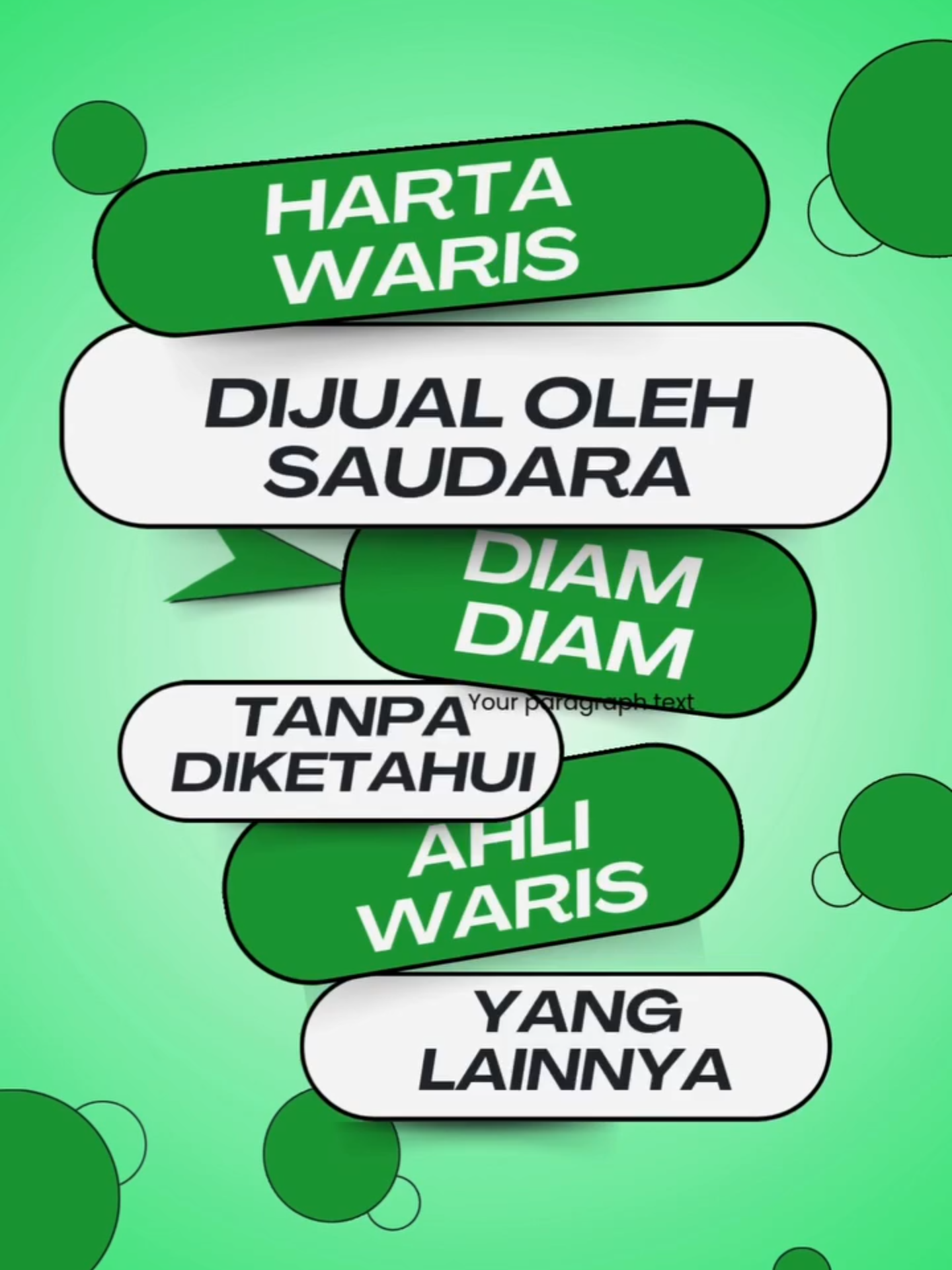 Harta Waris yang Dijual Tanpa Persetujuan Ahli Waris Dalam hukum waris, harta peninggalan pewaris menjadi milik bersama seluruh ahli waris. Oleh karena itu, setiap tindakan hukum atas harta waris, termasuk penjualan, wajib memperoleh persetujuan dari seluruh ahli waris. Apabila harta waris dijual tanpa sepengetahuan atau persetujuan ahli waris lain, maka perbuatan tersebut dapat dinyatakan tidak sah dan berpotensi dibatalkan melalui gugatan di pengadilan. Untuk menghindari sengketa, setiap ahli waris disarankan melakukan musyawarah serta dituangkan dalam kesepakatan tertulis sebelum mengambil tindakan hukum terkait harta warisan. #edukasihukum #hukumwaris #ahliwaris #hukumkeluarga #perdata #legalitas #hukumindonesia #aset #notaris #ppat #sertipikat