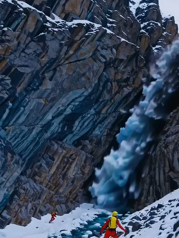 Hiker nearly dodges Avalanche #avalanche #Hiking #closecall