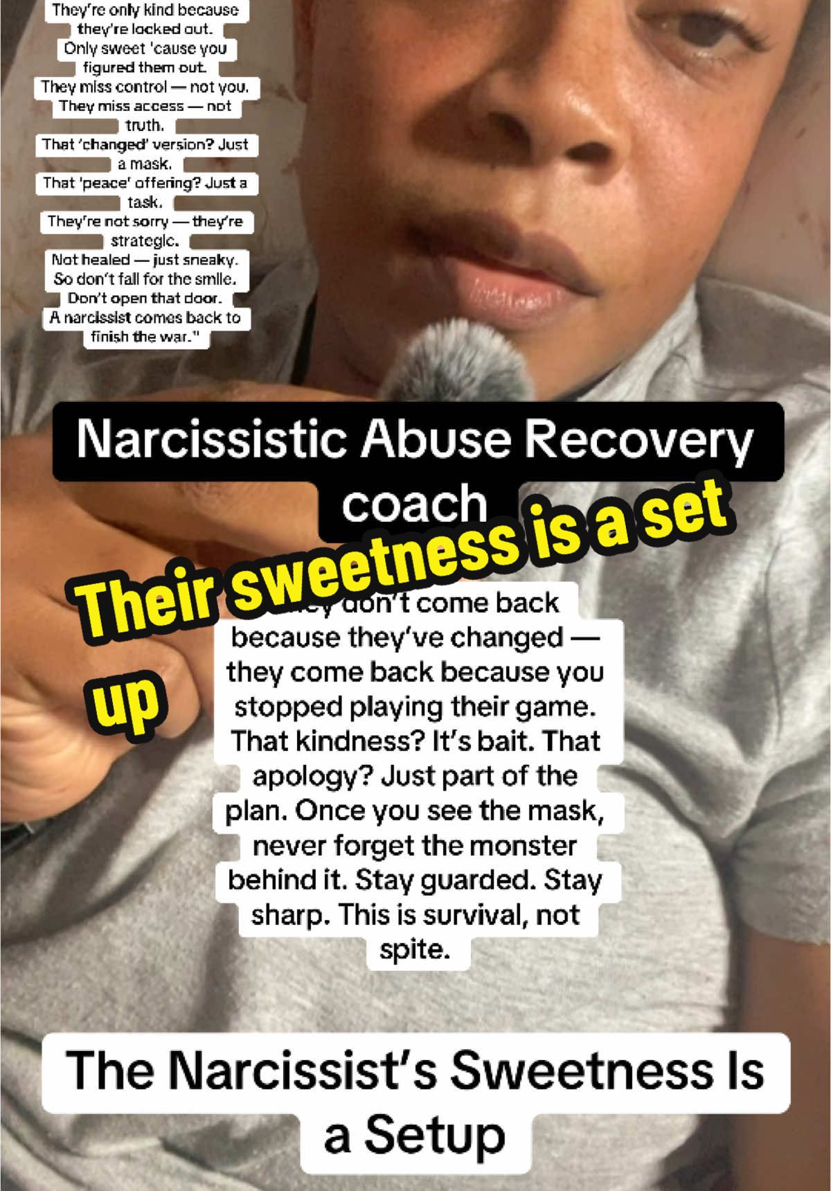 They don’t come back because they’ve changed, they come back because you stopped playing their game. That kindness? It’s bait. That apology? Just part of the plan. Once you see the mask, never forget the monster behind it. Stay guarded. Stay sharp. This is survival, not spite. #NarcissistAlert #StayOnGuard #ToxicTruth #SelfProtection #EmotionalSurvival
