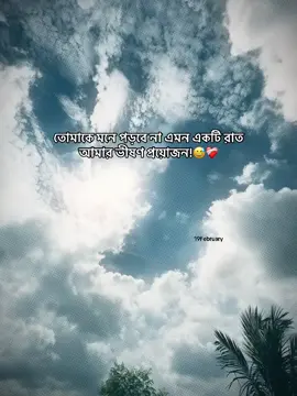 তোমাকে মনে পড়বে না এমন একটি রাত,আমার ভীষণ প্রয়োজন!😅❤️‍🩹#obak_valobasa_e #fypシ #captionvideo #tiktokofficialbangladesh #sadcaption 