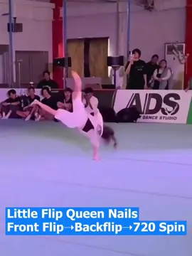 Front flip ✔ Backflip ✔ 720 spin ✔ Little queen of flips 👑✨#ChinaTalent #NextGen #PowerMoves