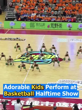 Halftime fun!🎉 Kindergarteners lit up the court with an adorable basketball show during the ZheBA game between Lishui and Taizhou.🏀✨#ZheBA #HalftimeShow #BasketballKids