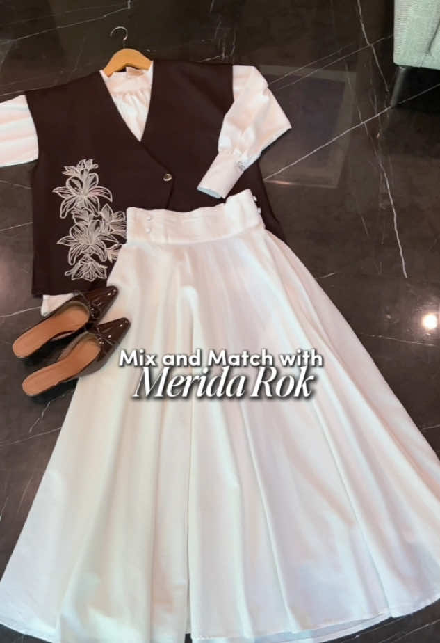 Rok dengan cutting pallazo ini mudah banget buat di mix and match ✨ #promomakangajian #outer #elegantlook #outerwanita 