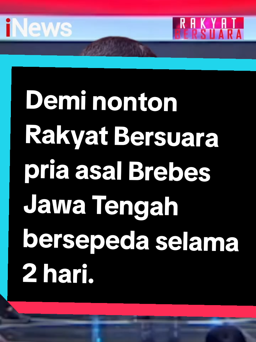 Demi nonton Rakyat Bersuara, pria asal Brebes, Jawa Tengah bersepeda selama 2 hari. Ia ingin menyuarakan suaranya sebagai rakyat di tengah maraknya kasus korupsi di Indonesia. \n\nPria bernama Cipto itu mengharapkan Presiden Prabowo untuk menghukum mati koruptor yang korupsi lebih dari Rp1 Miliar. \n\nSaksikan Rakyat Bersuara selengkapnya di sini: \nhttps:\/\/youtube.com\/live\/XutqOjBkBLU?feature=share\n\n#RakyatBersuara #Wamenaker #ImmanuelEbenezer #Noel #Koruptor 