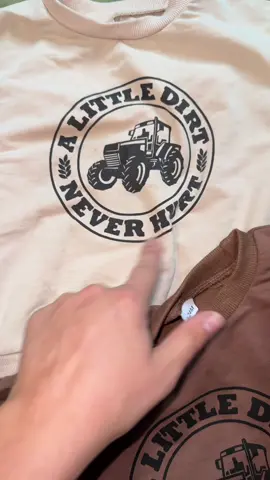 This sweatshirt is so cute… probably why I have both! #boystractorshirt #tractorshirt #farmshirt #farmboy #alittledirtneverhurt 