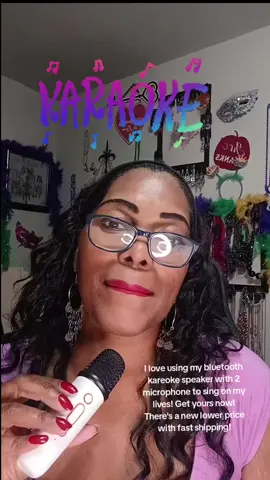 I love using my bluetooth kareoke speaker with 2  microphone to sing on my lives! Get yours now! There's a new lower price with fast shipping! #tiktoklive #kareoke #singing #singers #dmvtiktok #tiktokshoplaborday #tiktopshopfinds  #livehighlights #tiktokshoplive 