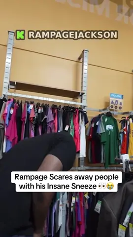 Rampage Scares away people with his Insane Sneeze 👀😭 #rampagejackson #fyp 