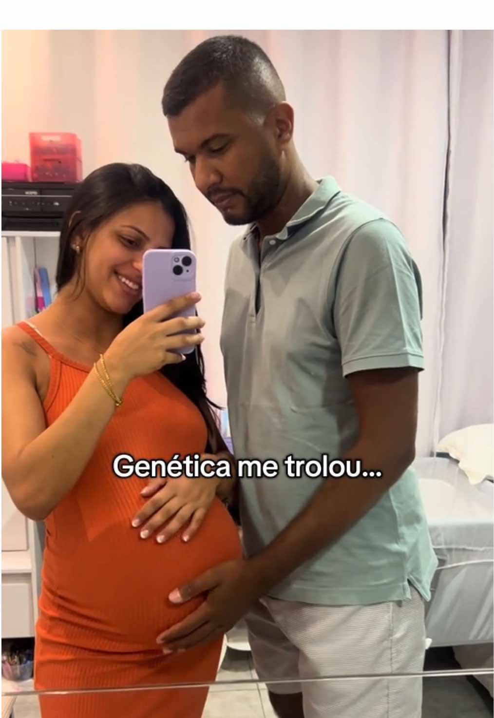 Genética me trolou…Amo vocês dois ❤️❤️@Luiz Otavio Moraes #gravida #genetica #fyp #viraltiktok #familia 