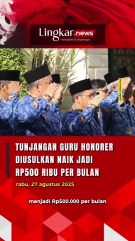 Tunjangan Guru Honorer Diusulkan Naik Jadi Rp500 Ribu Per Bulan Menteri Pendidikan Dasar dan Menengah Abdul Mu'ti menyampaikan bahwa pihaknya telah mengusulkan penambahan tunjangan bagi guru honorer dari Rp300 ribu menjadi Rp500 ribu per bulan. Mu'ti menuturkan usulan tersebut telah dibahas bersama Komisi X DPR RI. Menurutnya, Komisi X DPR memberikan dukungan penuh kepada Kementerian Dikdasmen, terutama dalam program peningkatan kesejahteraan guru. Ia mengatakan jika usulan tersebut disetujui maka kenaikan tunjangan bagi para guru honorer itu akan mulai berlaku pada tahun 2026. #lingkarjateng #Lingkarjatengid #Lingkarnews #dpr #usulan #kenaikan #gaji #gajiguru #Guru #guruhonorer #honorer #fypp #fyp #fyppppppppppppppppppppppp #fypage #fypシ゚ #fypdongggggggg #fypシ゚viral🖤tiktok #abcxyz 