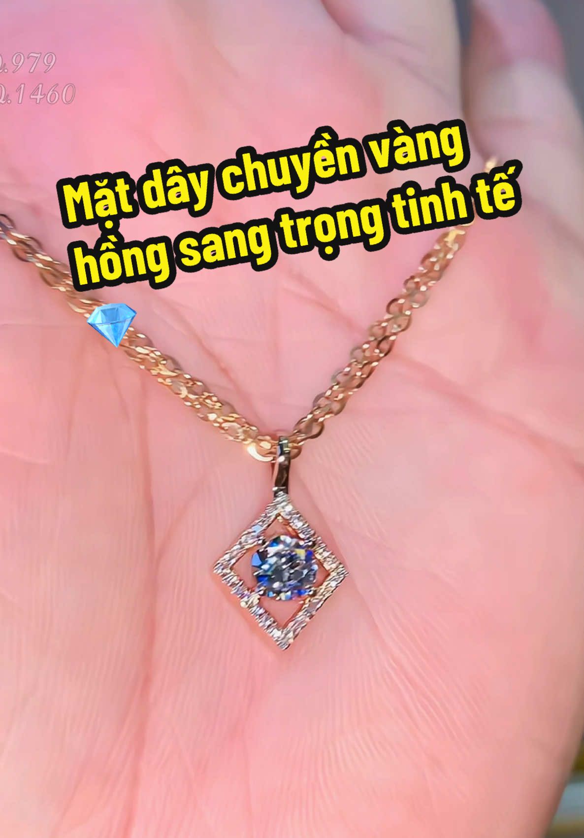 Mặt dây chuyền vàng hồng sang trọng và tinh tế 💎 #tamluxury #diamond #jewelry #gia #xuhuong 