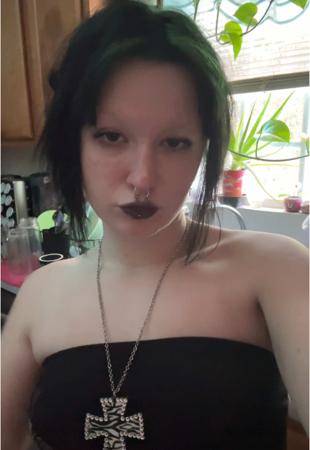 I look weird asf without any nails but I literally bite them off after 2 days 💀  #goth #alt #fyp 