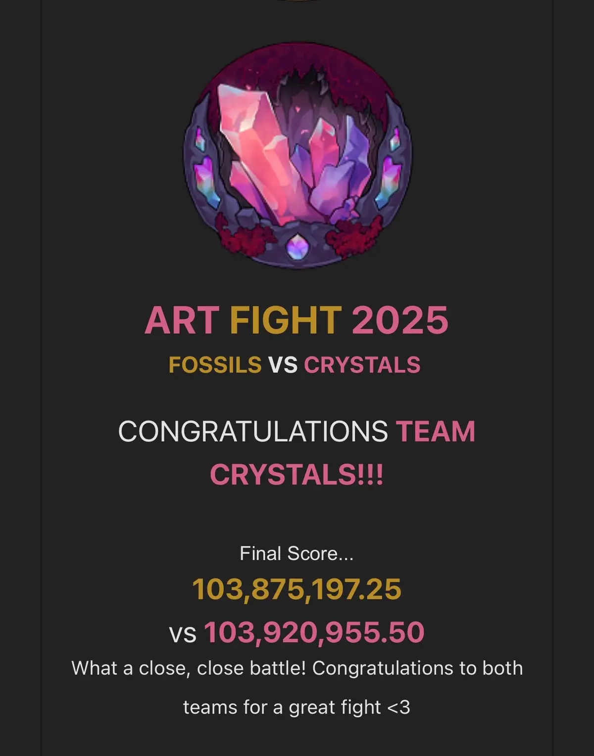 If Ike to thank the academy, my family, my dog, the sun, the moon, the air, my Apple Pencil, my Wacom tablet, clip studio paint and my drive to survive. LETS GO TEAM CRYSTALS‼️‼️‼️ #teamcrystals #artfight #artistoftiktok #fyp #viral 