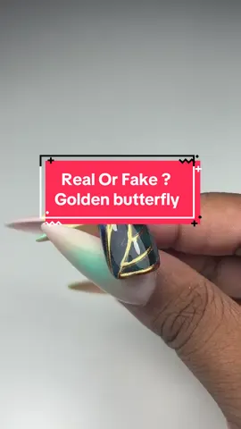 Real ✅ or fake ❌ - Golden ✨💎 Suivez moi sur IG : Sgr.nail Cat eyes gel polish (color MY83) by @born pretty  #nails #nailart #fyp #nailartist #naildesign 