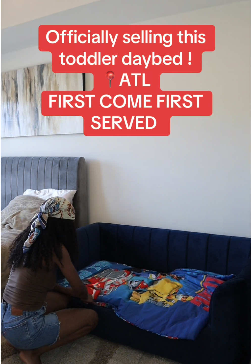 Selling it for half off. DM me if interested #toddlerfurniture #MomsofTikTok #apartmentdecor #kidsbed #atlanta 