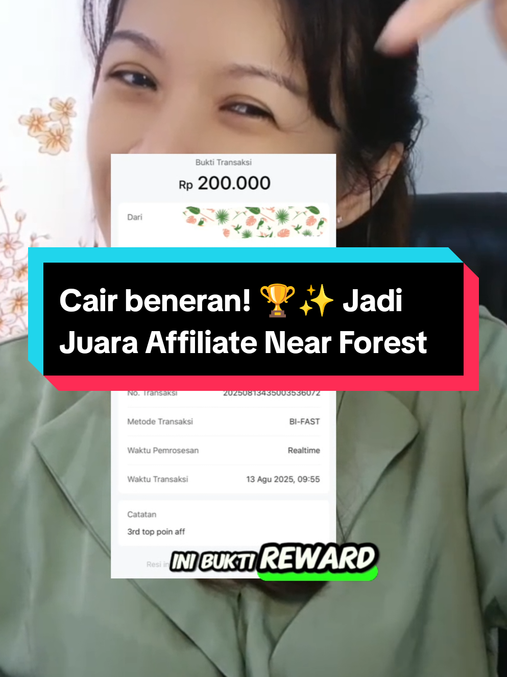 Nggak nyangka bisa jadi juara Affiliate Near Forest 😭✨ Produk oke ✔️ Reward nyata ✔️ Kalian wajib cobain produknya dan jangan lupa join affiliate-nya juga! Siapa tahu giliran kamu yang jadi pemenang berikutnya 🏆💚 Jangan lupa cek produknya sekarang juga! Klik @miya  @Near Forest 
