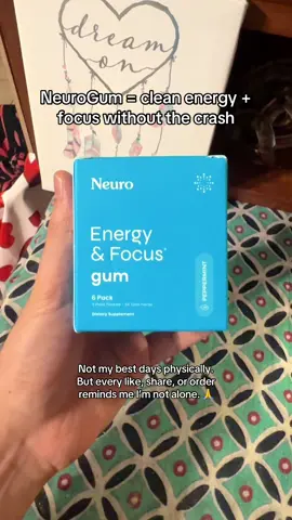 Even on the tough days, I’m showing up.  NeuroGum has been helping me find focus and energy without the crash ⚡💜  If you want to try it too, you’ll find it in the TikTok shop above my name.