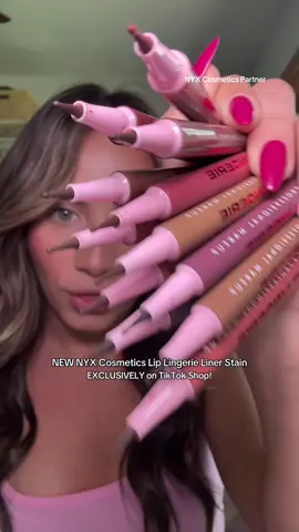 🚨exclusively available on tiktok shop for limited time!🚨 The NEW Lip Lingerie Liner Stains from @NYX Professional Makeup 🩷  ✨ballpoint tip ✨ 12 neutral shade with pink cool and warm tones ✨smudge proof, waterproof, transfer proof, and no bleed   #nyxcosmeticspartner #liplinerstain #nyxlipliner #liplingerie #tiktokshopcreatorpicks 