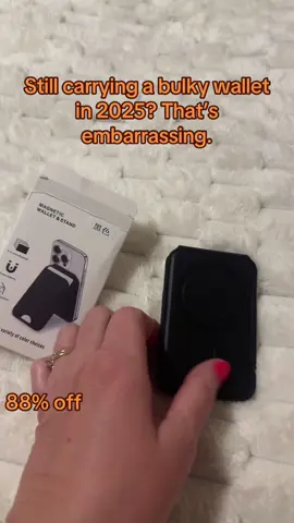 This MagSafe Wallet snaps right to your iPhone and holds up to 4 cards securely. Built with RFID blocking for protection + slim design so you can ditch the bulky wallet. Grab it now while it’s 88% off—orange cart before the deal ends. #TikTokShopCreatorPicks #giftforhim #techgadgets #everydaycarry #walletupgrade
