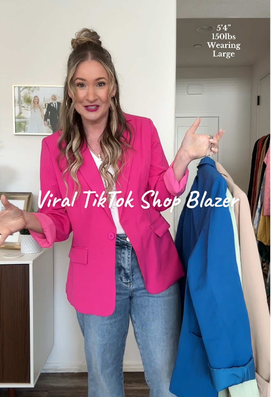 This viral TikTok shop blazer is the best! 💕 But PLEASE make sure you buy it from the official TikTok Shop only! 🤗 #viralblazer #tiktokshopblazer #pinkblazer #blazer #businesscasualoutfits 