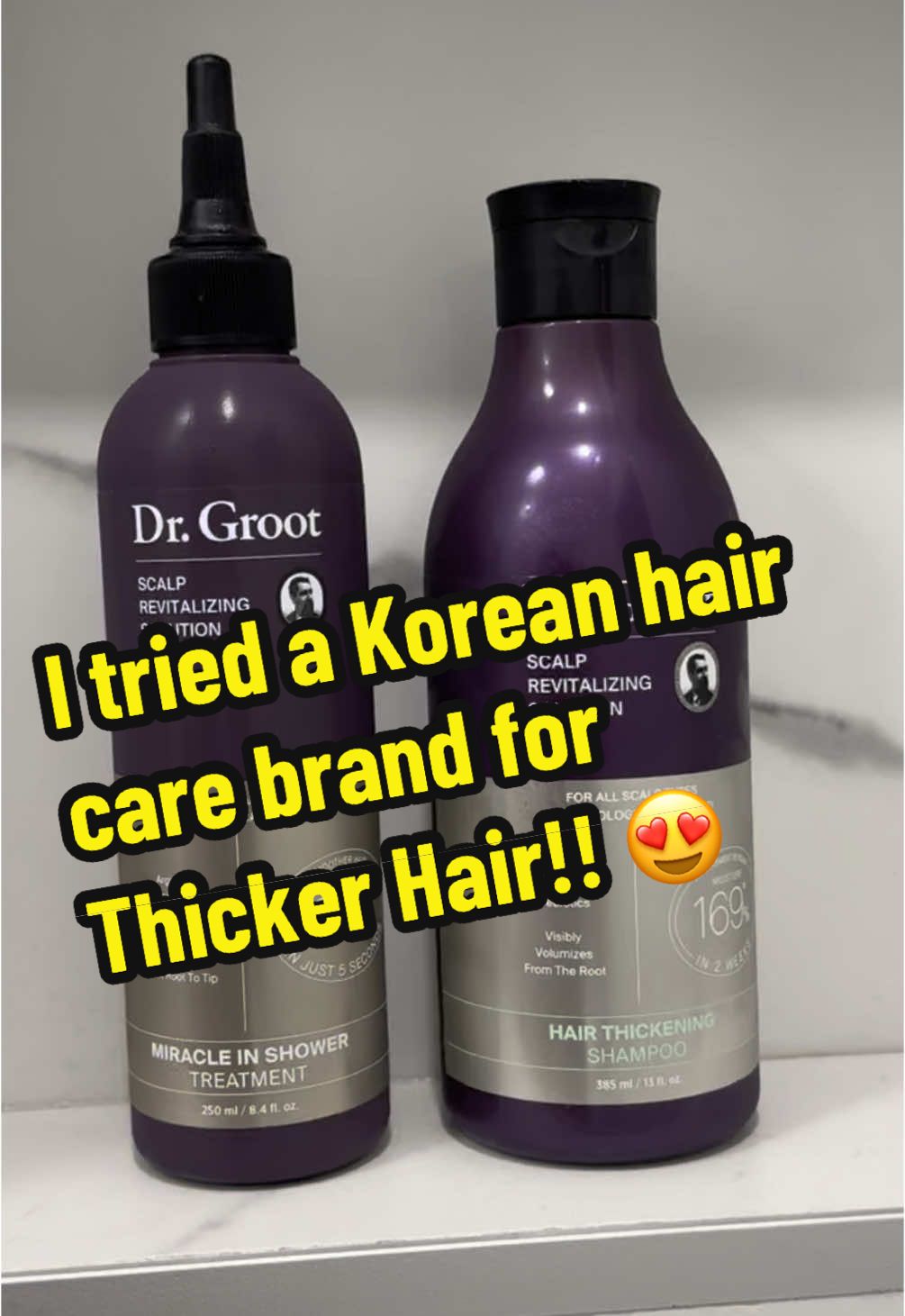 @Dr. Groot thickens hair in just 1 use! I definitely noticed a difference 😍💜 #drgroot #koreanhaircare #gifted 
