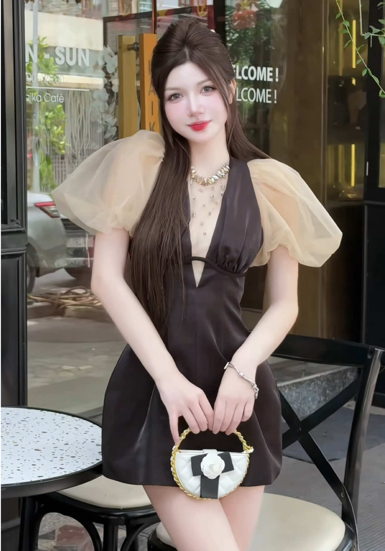 Váy xinh e có sẵn số lượng ít trong giỏ nè ❤️#tiktokviral #fyp #trangbaly #thờitrang 
