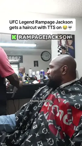 UFC Legend Rampage Jackson gets a haircut with TTS on 😭💀 #UFC #rampagejackson 