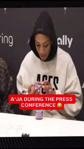 A’ja was doing her skincare routine 😂 #WNBA #wbb #ajawilson #lasvegasaces 