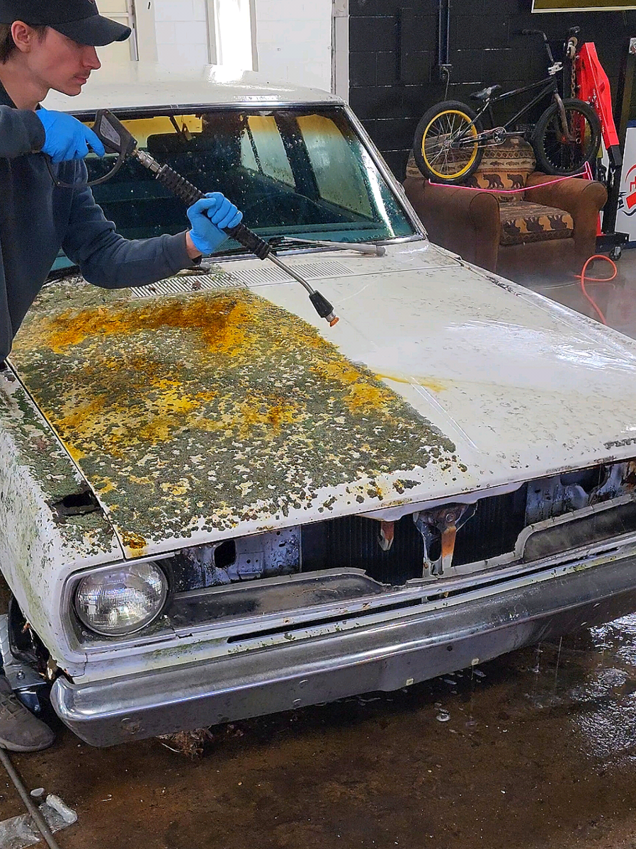 First Detail in 27 YEARS on 1971 Plymouth Valiant 🚘🧼 #BarnFind #Detailing #tiktokautocampaign #classiccar #CarTok 