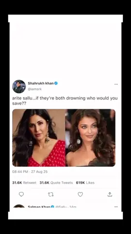 What’s it gonna be ?? #salmankhan #bollywood #shahrukhkhan #aishwaryarai #katrinakaif 