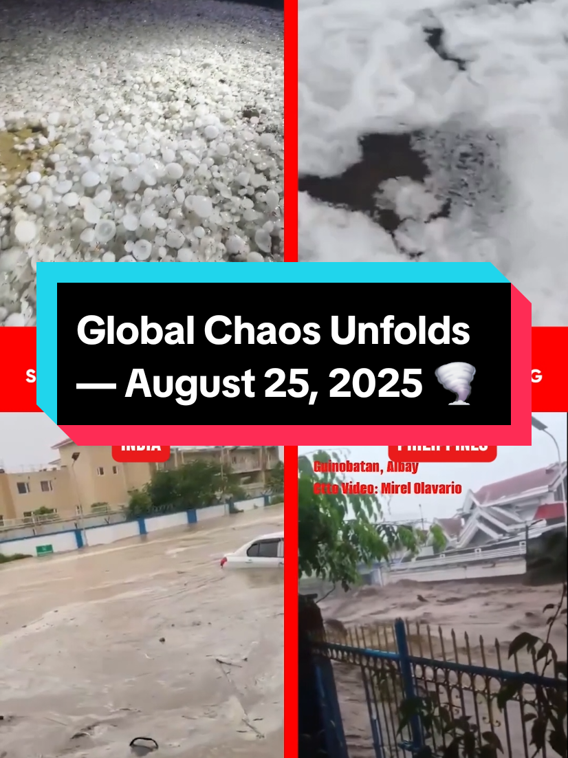 Global Chaos Unfolds — August 25, 2025 🌪️💥 The world is witnessing extreme weather in multiple hotspots! From massive hailstorms in Saudi Arabia and Russia to severe flooding in India and the Philippines, the intensity is escalating. 🌎💦 These aren't isolated incidents, but part of a larger pattern. Allatra scientists warn of a 12,000-year climate cycle that could be driving these catastrophes 🌊🔍. Check the link in my bio for the full climate report and understand what's happening. Solutions like controlled volcanic degassing and water-from-air generators are already available, but they remain underutilized 🌟💡. The time to act is now. Stay informed, stay alert. 🌪️👀 #SaudiArabia #Russia #India #Philippines #ExtremeWeather 