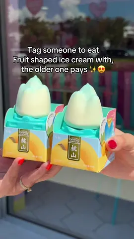 Miami’s Favorite Dessert Spot✨🍭🍨, Delicious Asian Fruit Shaped Ice Cream, Eat All Or Share? ✨🥭🍑🍋. #foryou #dessert #foryoupage #miamidesserts #propitiousmango 