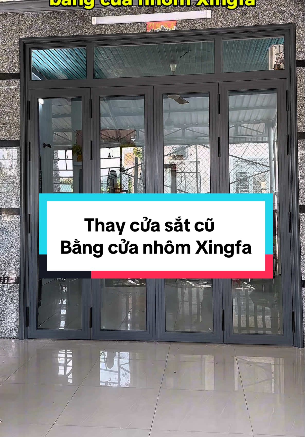Thay cửa nhôm Xingfa cho cửa sắt đã cũ mục + phào chỉ che khung sắt cũ 🥰 #cuanhomxingfa #yeunghecuanhom #cuanhom #cuanhomcaocap #cuadep 