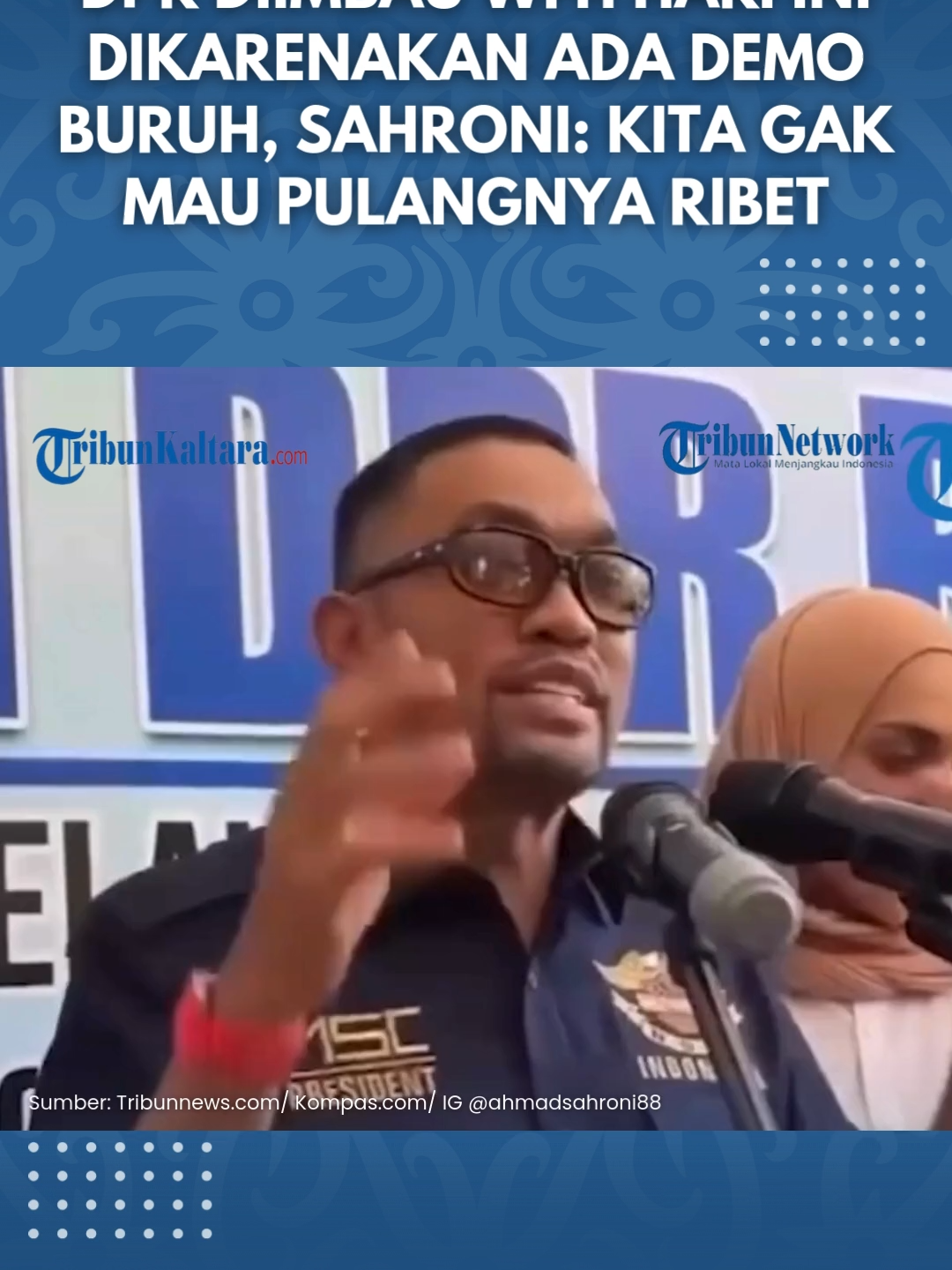 Wakil Ketua Komisi III DPR Ahmad Sahroni mengatakan, para pegawai di DPR diimbau untuk work from home (WFH). Pasalnya, akan ada demo buruh yang dipusatkan di Gedung DPR, Senayan, Jakarta pada Kamis (28/8/2025) hari ini. Dikutip dari Kompas.com, Sahroni menjelaskan, mereka tidak ingin ada orang-orang di DPR yang terjebak tak bisa pulang. 
