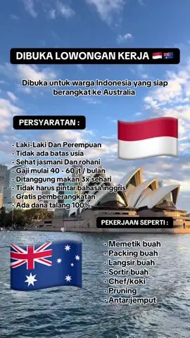 LOKER AUSTRALIA LOKER AUSTRALIA TERBARU 2025 Gaji sampai 320.000/Jam Pendaftaran GRATIS !! Tanpa pengalaman bisa . Biaya berangkat ditanggung admin Buruan daftar sekarang sebelum kuota habis! Link pendaftaran ada di BIO profil #fyppppppppppppppppppppppp #lokerterbaru #lokerluarnegeriresmi #lokeraustralia #2025