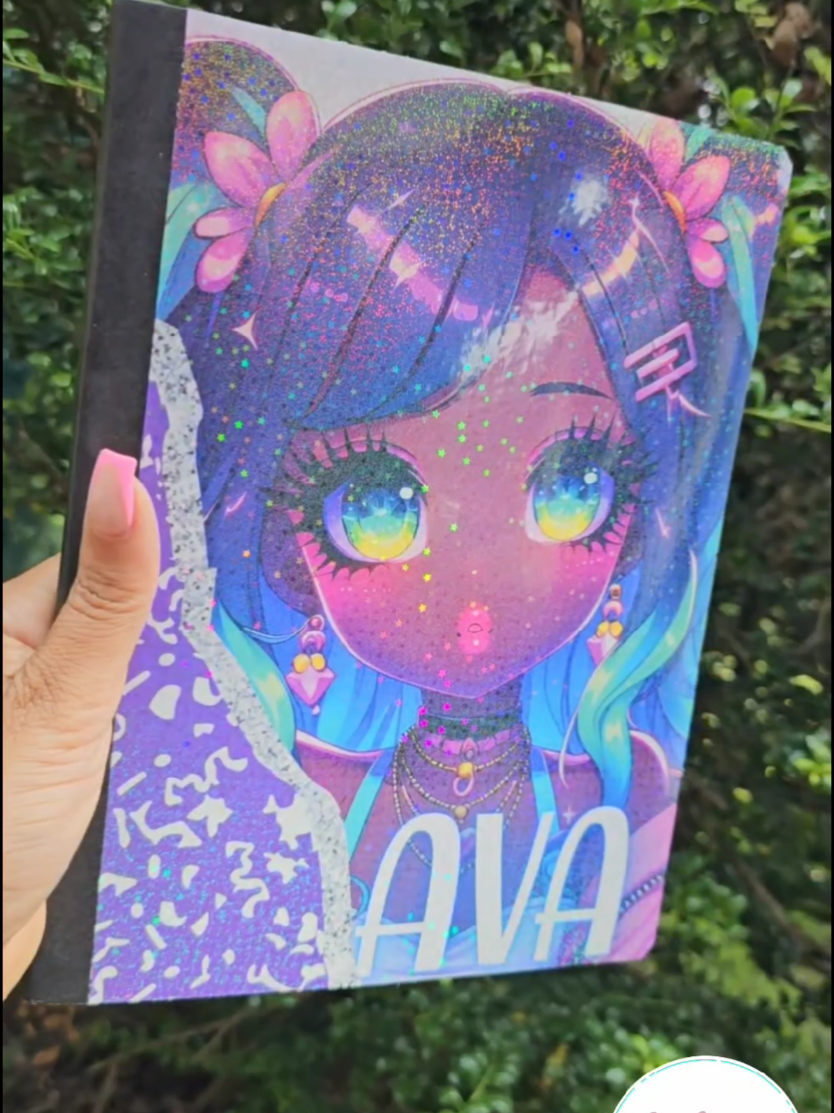 I just love how much y’all been loving these custom composition notebooks 😍📚  I really appreciate it!  Look at this anime one  I’m in love with how it turned out 🤩✨ And to answer one of the questions I’ve been getting a lot: yes, I do laminate them 🙌 It protects the sticker paper and keeps your notebook looking fresh and durable 💕 #CustomCompositionNotebook #AnimeNotebook #PersonalizedNotebooks #AndrinasKreations #BackToSchoolReady 