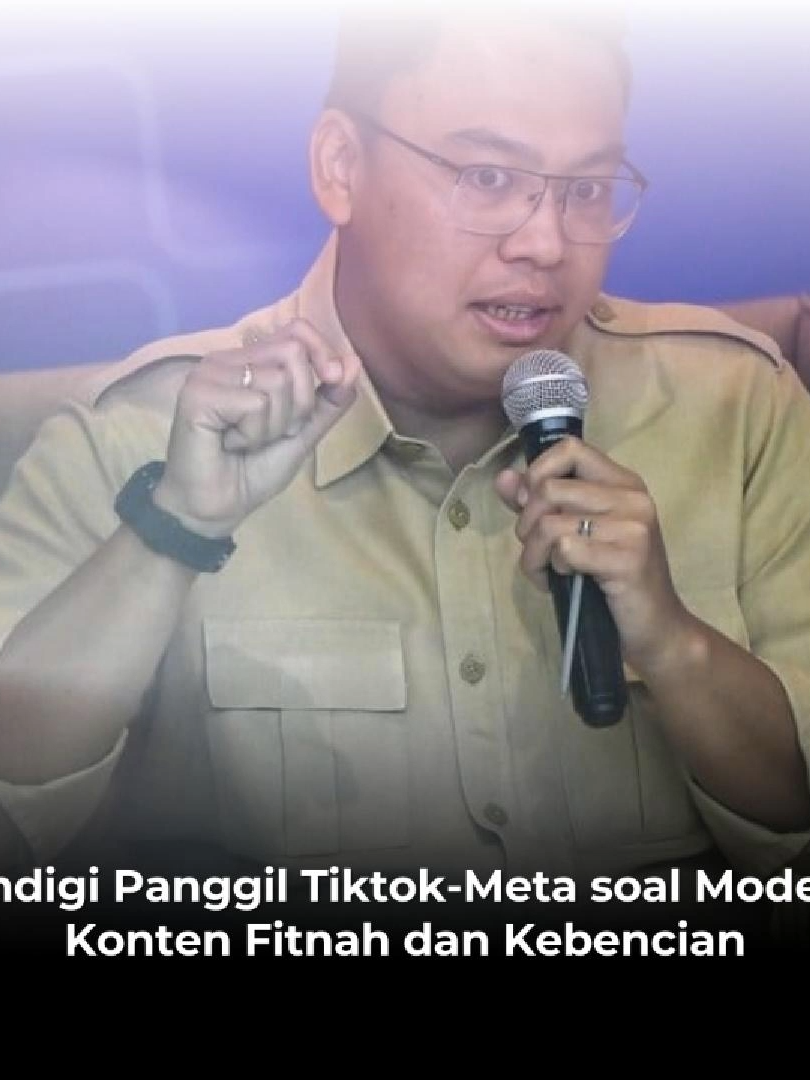 Komdigi Panggil Tiktok-Meta soal Moderasi Konten Fitnah dan Kebencian Kementerian Komunikasi dan Digital (Komdigi) akan memanggil platform TikTok dan Meta terkait beredarnya konten provokatif. #Komdigi #Meta #Tiktok #Provokatif #Moderasi #FYP