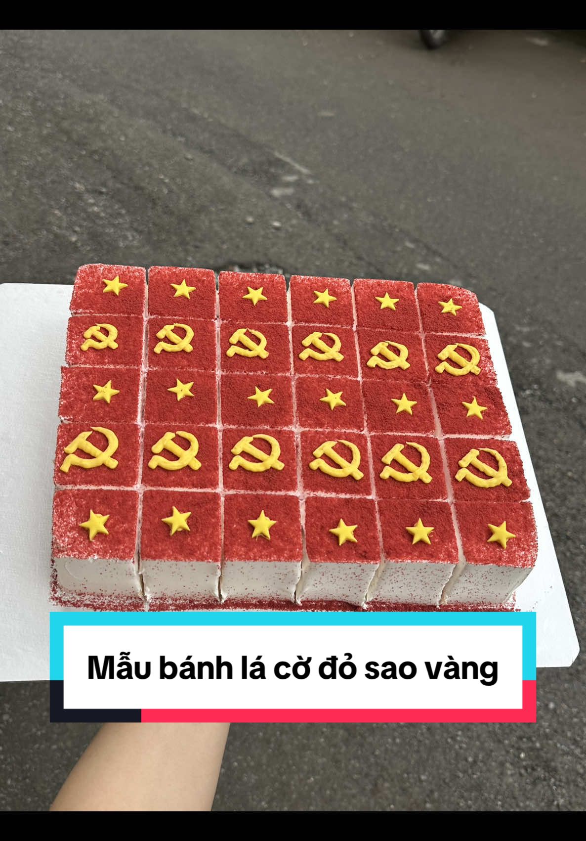 Hoà bình đẹp lắm - mẫu bánh lá cờ đỏ sao vàng, cờ búa liềm #banhsinhnhatdep #banhkem🎂 #bộđội #quockhanh #vietnam 