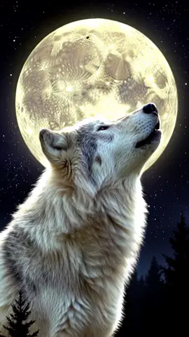 Live wallpaper [A majestic wolf howling beneath a glowing full moon in the night sky] #livewallpaper #wallpaperlive  #LIVEIncentiveProgram #LIVEwithlowfollowers #PaidPartnership 