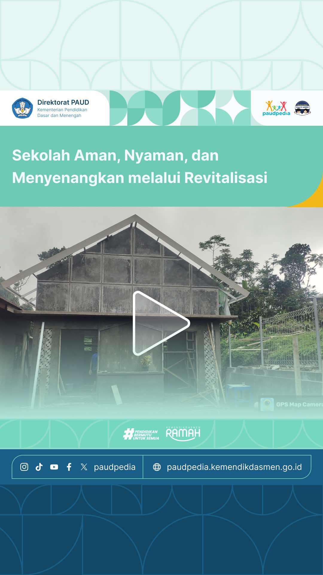 Dalam momentum peringatan Hari Pendidikan Nasional (Hardiknas) 2025, Presiden Prabowo Subianto secara resmi meluncurkan Program Hasil Terbaik Cepat (PHTC) sebagai langkah percepatan pemerataan kualitas pendidikan di seluruh Indonesia.  Presiden menegaskan, bahwa PHTC merupakan bagian dari strategi besar pemerintah untuk menghadirkan pendidikan yang inklusif, berkualitas, dan merata hingga ke pelosok negeri. Salah satu terobosan utama dari program ini adalah Revitalisasi Sekolah. Program Revitalisasi Sekolah bertujuan mempercepat perbaikan sarana dan prasarana pendidikan untuk menciptakan lingkungan sekolah yang aman, nyaman, dan menyenangkan bagi murid. Selain itu, langkah strategis ini juga merupakan bagian untuk mewujudkan visi Kemendikdasmen “Pendidikan Bermutu untuk Semua”. @_tkpertiwi1serang_purbalingga  #paudpedia #Revitalisasi #PAUDBermutu #PendidikanBermutuuntukSemua