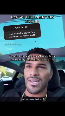 Update - now THIS is how you show up for a friend! 🙌🏾 I have so much respect for Jeremiah for not only posting BUT constantly posting throughout THE DAY and for calling Nic and checking in on both Olandria and Nic. We really appreciate you 🥰 {videos via Jeremiah’s snap AND @jeremiahstreams}  #foryou #nicolandria #loveislandseason7 #update #blowthisup 