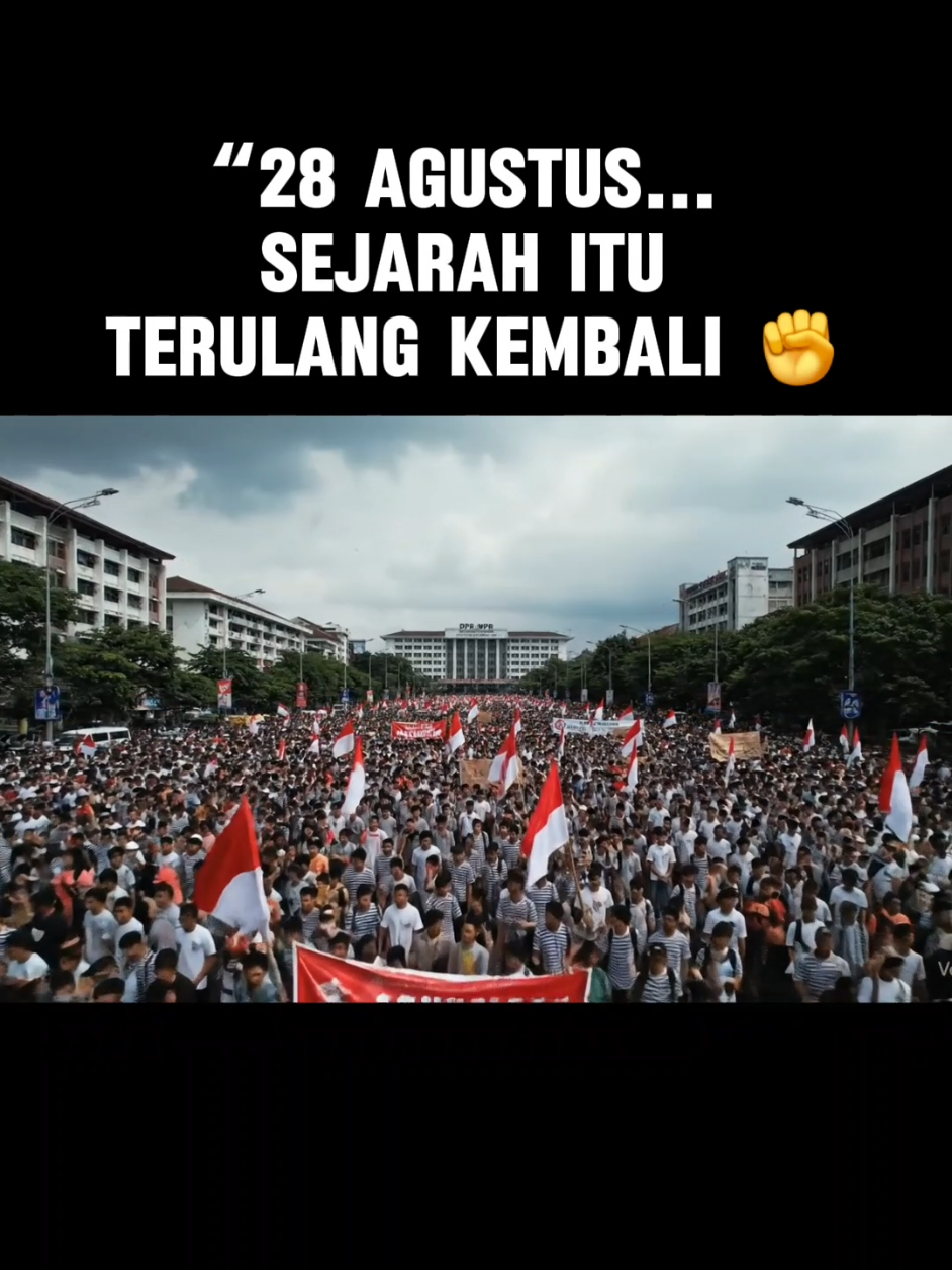 “28 Agustus… sejarah itu terulang kembali ✊ Apakah kita siap menulis babak baru?” #28Agustus #reformasiBelumSelesai #rakyatbersatu #demodpr #fyp 