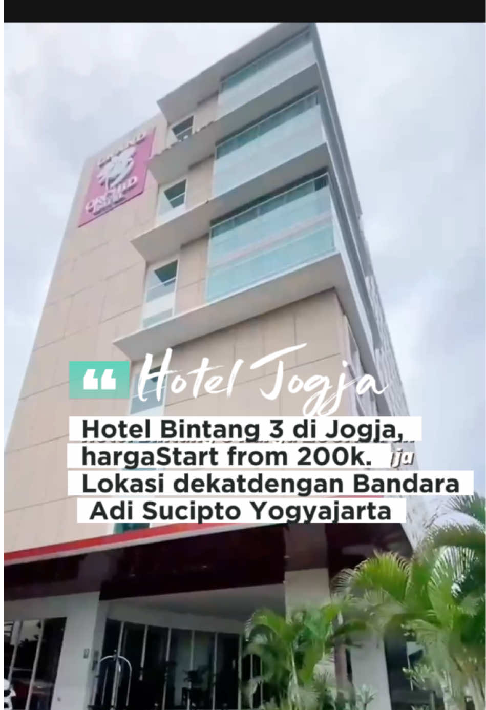 Hotel Bintang 3 di Jogja, harga Start from 200k. Lokasi dengan dengan Bandara Adi Sucipto. Booking dari tiktok karna lagi ada diskon up tol 30% dan cashback 100Ribu buat pembeli pertama ditiktok. Caranya, klik tag lokasi dipojok kiri bawah pada video ini.  #jelajahakhirpekan #healingberangkeluarga #hoteljogja #hoteljogjamurah #staycationjogja 