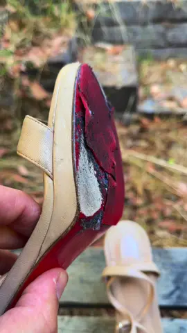 Full restoration of Christian Louboutin shoes. #miracleshoerepair 